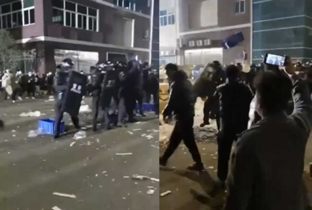 चीन की फैक्ट्री में टेस्ट किट बनाने वाले मजदूरों की पुलिस से झड़प